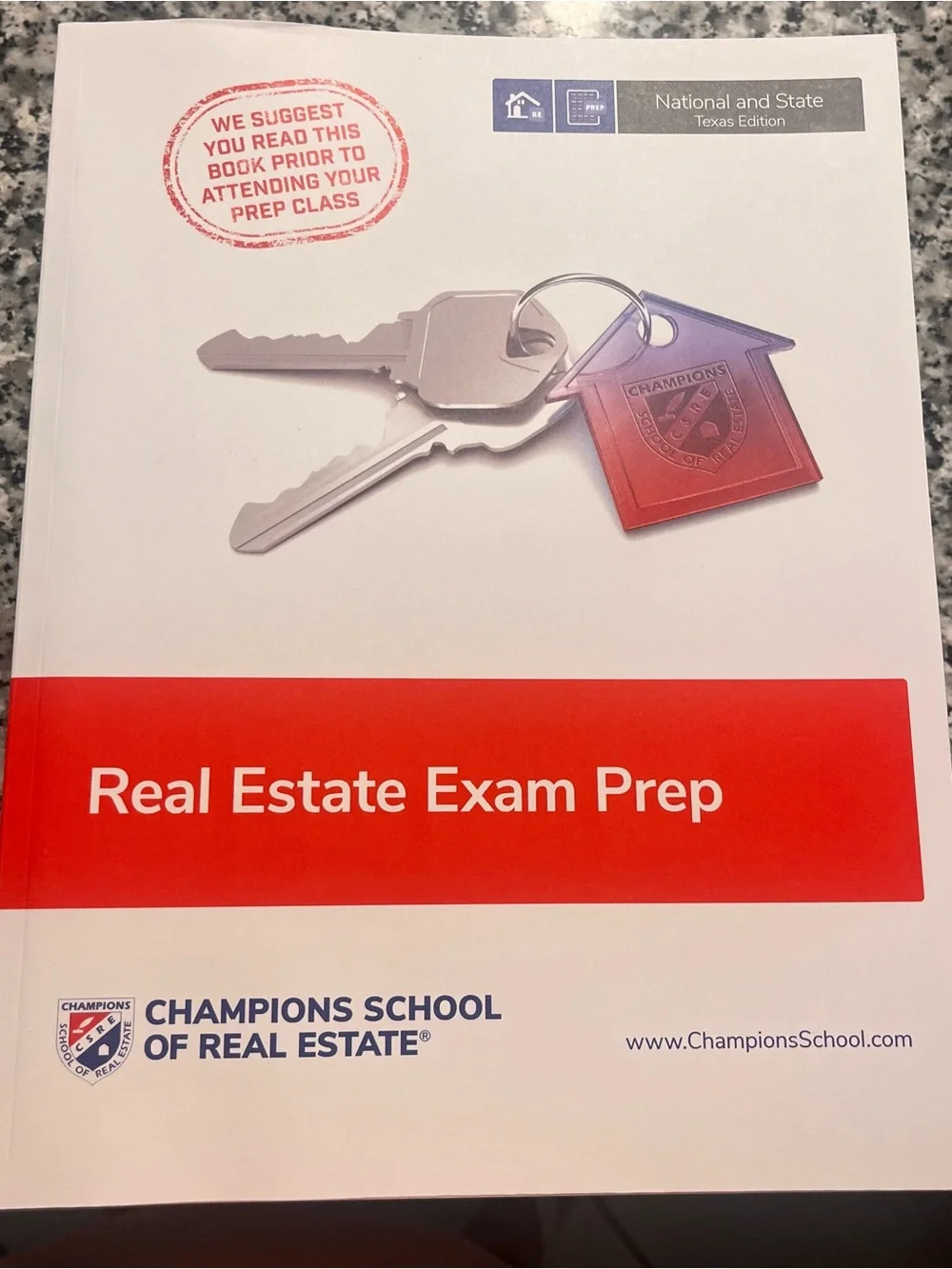 Champions School 30-Hour Principles of Real Estate 1 - Red and White Cover